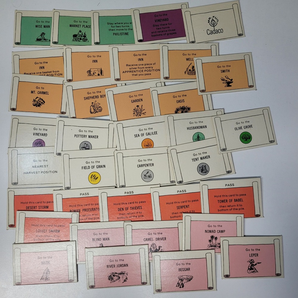Ten Commandments Game Pieces Vintage Cardboard Cadaco Replacement Cards